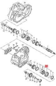 Genuine VW AUDI Eos Golf R32 Plus Synchr.Hub 5th/6th gear 02U311241A (for: Audi)