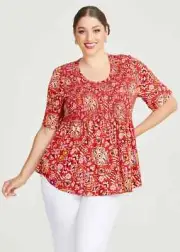 ts Taking Shape Top Size 20 Natural Portofino Shirring style NWT RRP $130