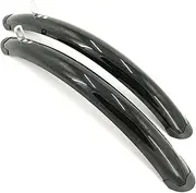GDPKIALSLZ, Bike Barrier Kit Bar Set Portable Adjustable Retro Bicycle Mudguard 700C Road Bike Front Rear Mudguard Racing Fixed Gear B Fender(Black)