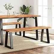 Bench with Live Edge 140 cm Solid Wood Acacia,Storage & Entryway Benches 16.8KG-353294