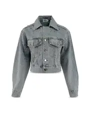Lola + The Boys Girls' Crystal Bow Denim Jacket - Little Kid, Big Kid