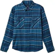 BRIXTON Men's BOWERY STRETCH Flannel Shirt - OBWNM - Large - NWT