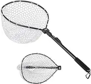 Collapsible Aluminum Alloy Fishing Net Folding Fish Landing Net with Carabiner Clip for Fish Catching Releasing