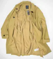 Abercrombie & Fitch size XL Wind & Water Resistant Tan Trench Coat NEW NWT
