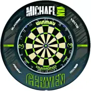 Winmau MVG Diamond Dartboard with One Piece MVG Retro Surround Free Set Of Darts