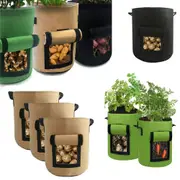 3PCS 10 Gallons Potato Window Pouch Grower Planter Container Bag Plant Growing Pot Side
