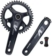 Bicycle Crankset, Road Bike 170mm Hollow Integrated Crankset 96BCD Aluminum Alloy Bicycle Crank 42T Single Round Chainring Cranksets with Bottom Bracket