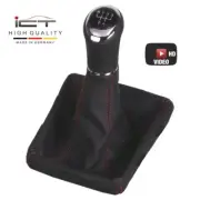 Leather ICT gear shift knob boot for Vauxhall Opel Signum thread red C65