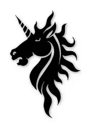 Set of 2 Unicorn Head Decal Stickers Skateboard, Laptop, Vehicle, Truck Window