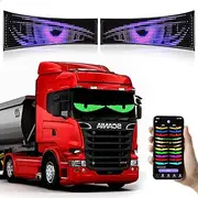2Pcs LED Eyes for Truck Windshield | Programmable Devil Eyes Light for Cars | Bluetooth APP Control | Can Edit Text/Graffiti/Animations