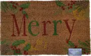 Bacova Holiday Christmas Mistletoe "Merry" 18" x 30" Non Skid Coir Doormat