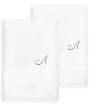 Linum Home Textiles Monogram Turkish Cotton 2pc Denzi Bath Sheet Set (A-Z)