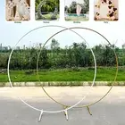 Wedding 2M Round Hoop Balloon Arch Backdrop Flower Gold Display Stand Frame