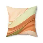 Square Pillow, Mocha Mousse Mint Green Pale Peach Abstract Design, Home Decor,