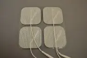 4 Electrode Pads Tens Units 2x2Inch White Cloth Free Shipping!