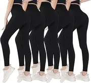[LueWeiLIFE] 5 Pack High Waisted Leggings with Pockets for Women Compression Tummy Control Workout Running Yoga Pants
