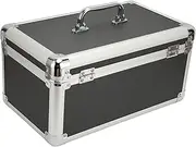 Hard Drive Case, 10 Bays HDD Storage Box Suitcase, Double Waterproof Shockproof Hard Drive Case with Security Lock Fit for 3.5 HDD (Black)