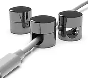 ICONIT Cable Anchors for Desk Organization Gun Metal | Premium Aluminum Cord Organizers | Charger + Cable Management Clips for Home & Office | Stylish, Sturdy, & Functional | (3 Pack)