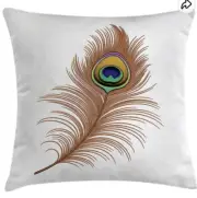 Pillow Cover Peacock Feather Design 20 x 20 inch Home Decor