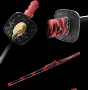 Red And Black Katana Ninja Sword Ninjato Ninjaken Shinobigatana Shinobi Straight