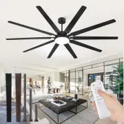 90" Industrial Ceiling Fan w/ Lights | Quiet 6 Speed DC Motor, 3CCT , Indoor/Out