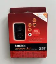SanDisk Sansa Clip+ 2GB Digital Media MP3 Player Black SEALED NEW In The Box CIB
