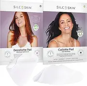 Silc Skin Complete Chest & Neck Care Set - Decollette Pad and Collette Pad - Reusable Medical-grade Neck and Chest Wrinkle Patches - 30 Day Supply