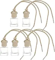 Amosfun 5pcs Essential Oil Car Diffuser Refillable Perfume Bottles for Hanging Stylish Air Freshener Pendant for Car Office Bathroom and Travel