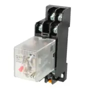AC 24V Coil 8 Pin DPDT Electromagnetic Purpose Power Relay + Socket Base JQX-13F