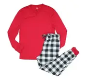 Family PJs Waffle Knit Plaid Full-Length Men's 2-Piece Pajama Set NWT