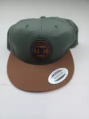 DC Shoes Hat Cap Snap Back Green Brown Round Circle Patch Adjustable Size