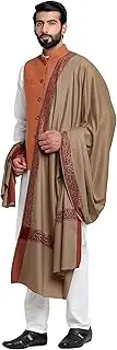 [Weavers Villa] Men's Woven Border Woollen Lohi Meditation Shawl Wrap