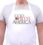 God Bless America Patriotic Aprons, USA Aprons, Novelty Barbecue Aprons