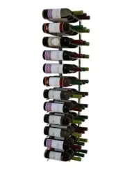 RevueVino wall mounted metal wine rack- Silver - 36 Bottles - 4 Foot - 3 Deep