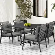 Livsip 5PCS Outdoor Dining Set Patio Furniture Setting Garden Table and Rattan Chairs