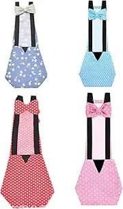 4Pcs Diaper Flight Suite Liners, Protective Parrot Nappy with Waterproof Inner Layer, Cute Urine Wet Suit for Macaw African Budgies Parakeet(Deep Blue, Light Blue, Red, Pink)
