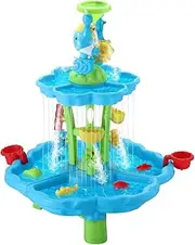 KIDBOT Sand Water Table Waterfall Sand Pit Play Ground Play Set Activity Centry Outdoor Toys Pool Park Beach Kids Sensory Pretend Set