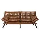 Levede Sofa Bed Futon Recliner Lounge Brown leather,pu Sofa Beds