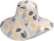 [Yoogain] Light Color Leaves Foldable Foldable Sunhat Women Travel for Beach Vacation Decorative Golf hat for Curly Hair Women Sun Protector Sombrero para sol, Light Color Leaves, One Size