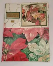 Vintage Christmas Poinsettia Tablecloth NEW 60 X 104 Oblong Red Green USA