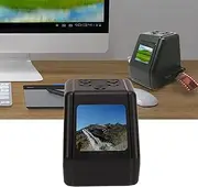 Film & Slide Scanner, Mini Digital Film Scanner with 2in LCD Screen, Converts 135, 126, 110, Super 8 & 8mm Film Negatives & Slides to 22MP JPG Images, Easy Load Film Adapters