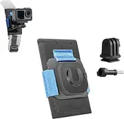 TEHAOUU Camera Backpack Belt Mount for Gopro/DJI Action5 / Insta 360 Backpack Mount 360° Adjustable Strap Quickly Remove GP Adapter Camera (Backpack Velcro + Quick Removal GP Adapter + Long Screws)
