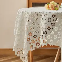 在飛比找momo購物網優惠-【BonBon naturel】歐式幾何圓交織質感方桌巾-6
