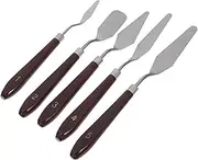 Gogogmee 5pcs Ergonomic Palette Scraper Set for Acrylic Oil Watercolor Painting Durable Art Spatulas Easy Grip Mixing Tools for Artists Essential Painting Accessories