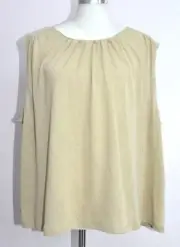 Banana Republic Women Sleeveless Top Beige Linen Blend XXL