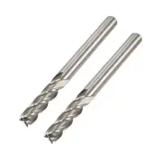 2pcs HSS-AL CNC Straight Shank 4 Flutes End Mill Milling Cutter Bits 6x6mm