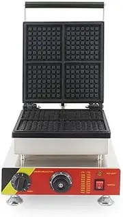 4-Slice Belgian Waffle Maker Machine For Fluffy Golden Waffles Electric Waffle Maker Temperature And Time Control Stainless Steel For Waffles, Hash Browns, Or Any Breakfast, Lunch, & Snacks 1500W