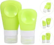 FOYTOKI 2pcs Refillable Cosmetic Bottles Toiletry Containers for Travel Home Leakproof Lotion Storage Lightweight Green Liquid Bottles