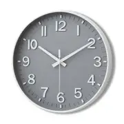 Grey Wall Clock 12 Inch Silent Non Ticking Clock for Living Room Bedroom Kitchen Office Decor
