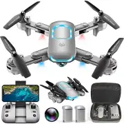 Drone with Camera - Foldable Drone, 1080P FPV Camera, Altitude Hold, 2 Batteries